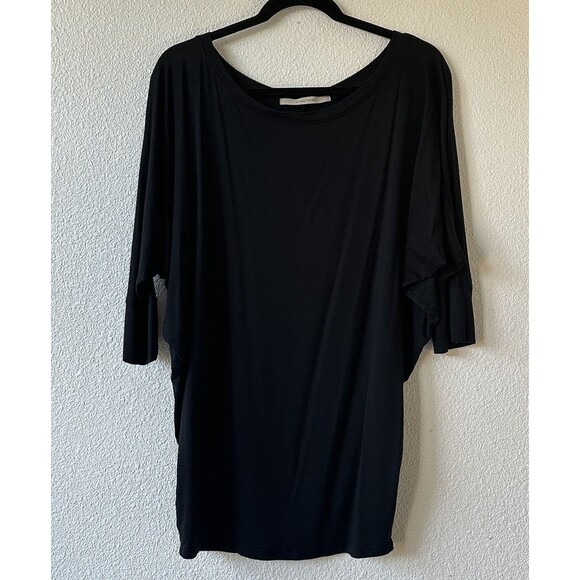 41 Hawthorn Black Tunic Top Women’s Size L Bat Wing Sleeves Tapered Waist - Picture 1 of 7
